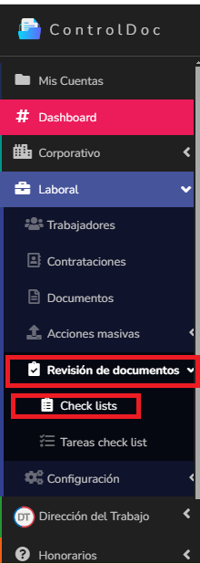Revisión de documentos: Check List – ControlDoc